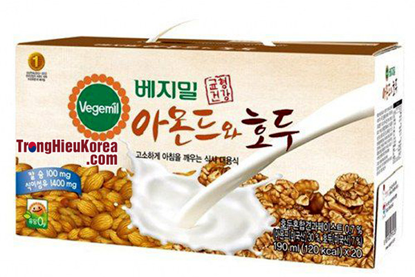 Sữa óc chó hạnh nhân Vegemil Hàn Quốc hộp 20 gói