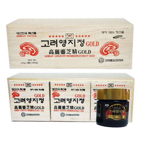 Cao Linh Chi đỏ hộp gỗ trắng Hàn Quốc 120g x3